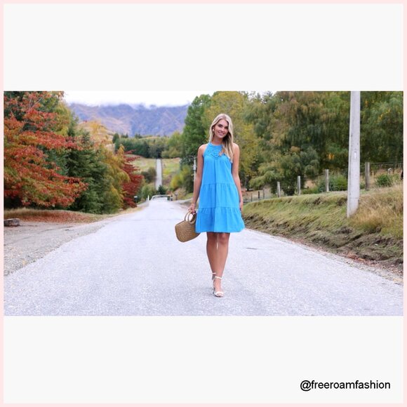 Summer Halter Sundress Sleeveless Boho A-Line Mini Beach Vacation Dress - Picture 7 of 7